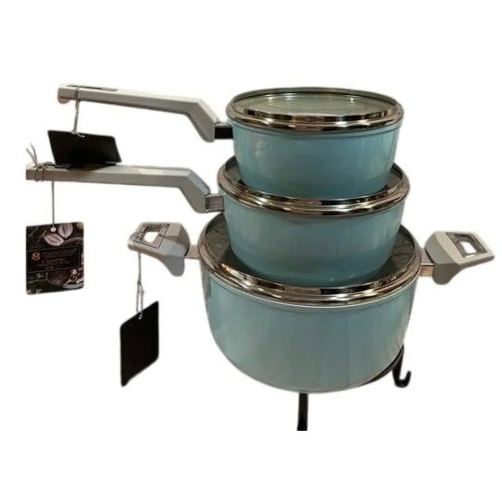 Master Class 6 Pc. Cookware set With Vented‎ Lids Pale Blue New With Tags